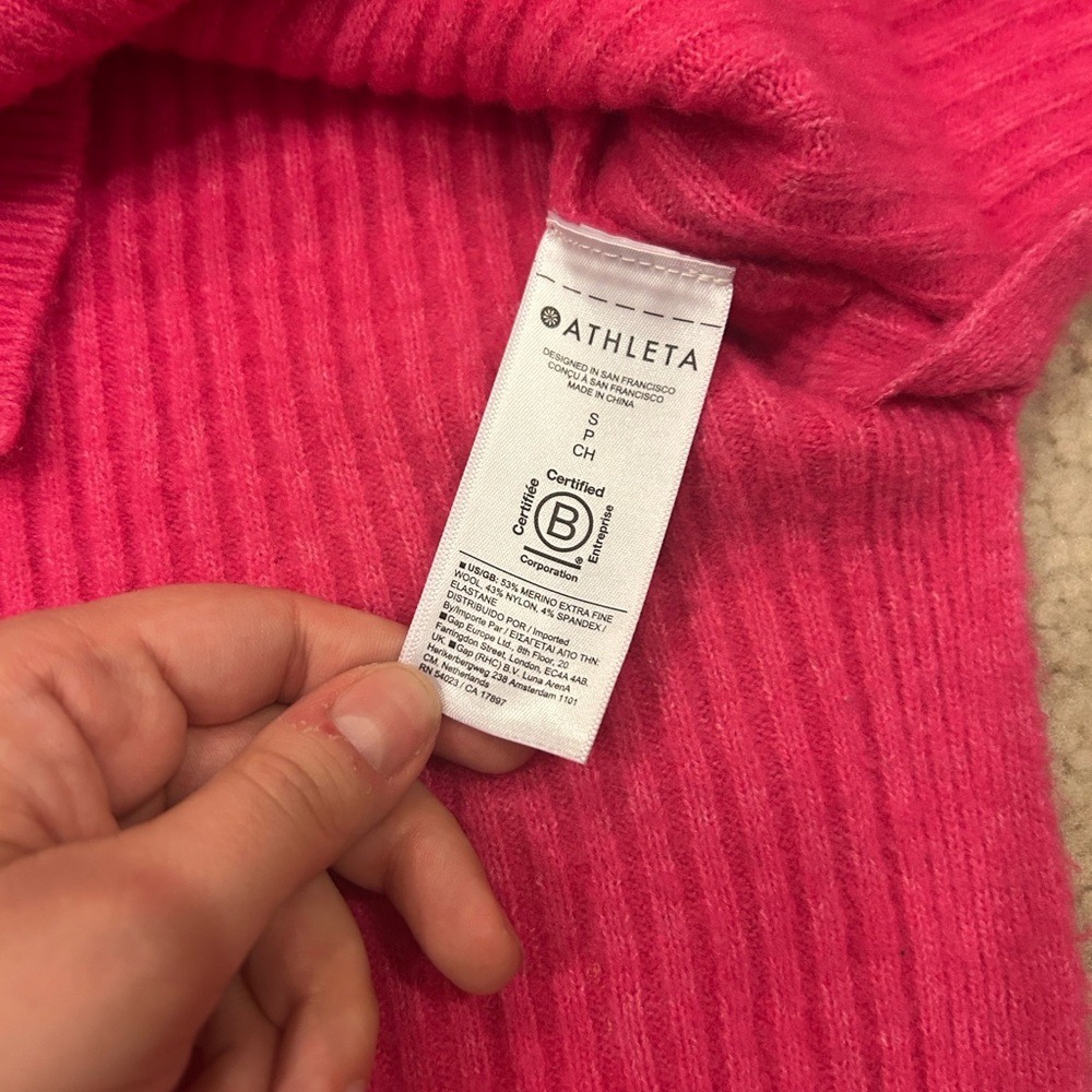 Athleta Layover Sweater Extra Fine Merino Wool Ribbed - Picture 4 of 5